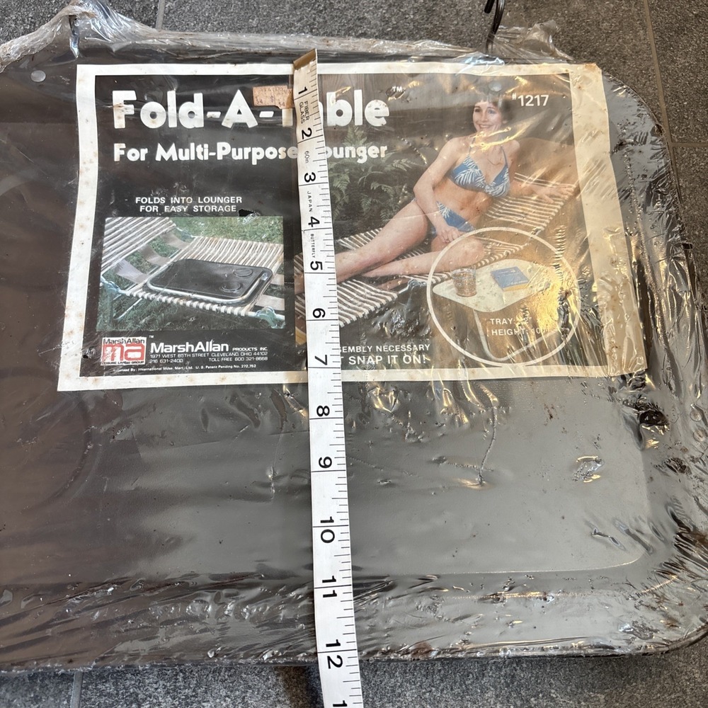 Vintage 1960s Marsh Allan Black Mid Century Serving Tray Lounger Fold-A-Table - Picture 12 of 12
